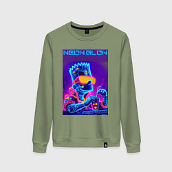 Женский свитшот Bart Simpson - neon fantasy ai art