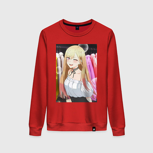 Женский свитшот Эта фарфоровая кукла влюбилась / Красный – фото 1