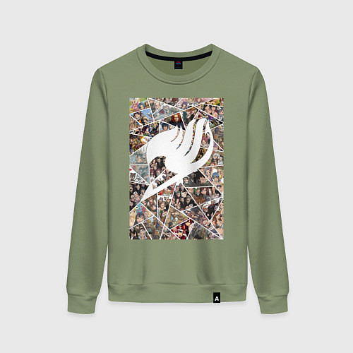 Женский свитшот Хвост Феи Нацу Драгнил Эрза Скарлет коллаж / Авокадо – фото 1