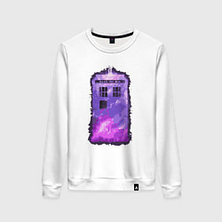 Свитшот хлопковый женский Violet tardis, цвет: белый