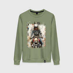 Женский свитшот Акварель -мотоциклист