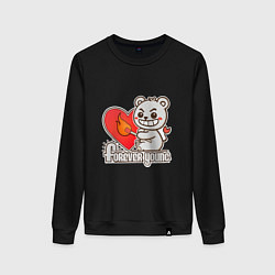 Женский свитшот Медведь хулиган с сердцем и спичкой