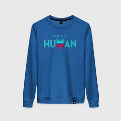 Свитшот хлопковый женский Once human logo, цвет: синий