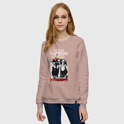 Свитшот хлопковый женский Depeche Mode - A woman violator, цвет: пыльно-розовый — фото 2