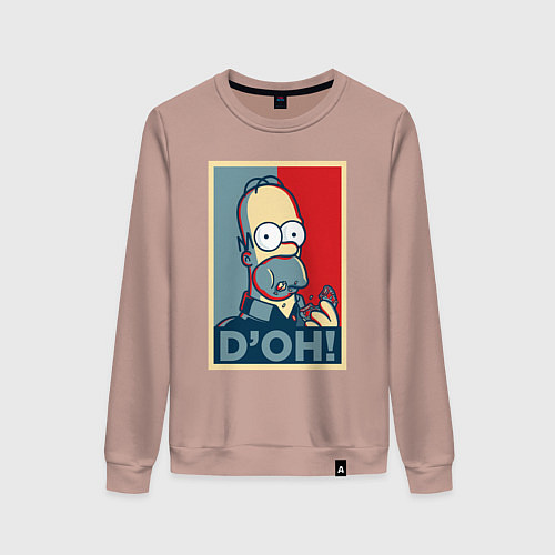 Женский свитшот Homer with donut / Пыльно-розовый – фото 1