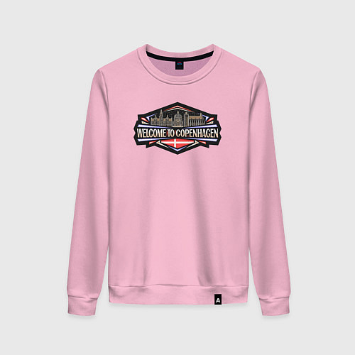 Женский свитшот Копенгаген - добро пожаловать / Светло-розовый – фото 1