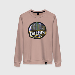 Свитшот хлопковый женский Dallas USA, цвет: пыльно-розовый