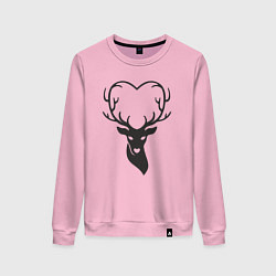 Свитшот хлопковый женский Love deer, цвет: светло-розовый