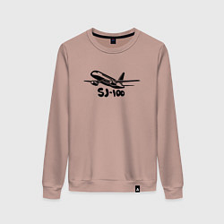 Женский свитшот Сухой Суперджет 100 черный с надписью