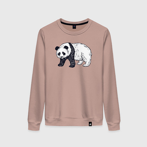 Женский свитшот Панда медведь / Пыльно-розовый – фото 1
