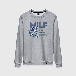 Свитшот хлопковый женский Milf милфа, цвет: меланж