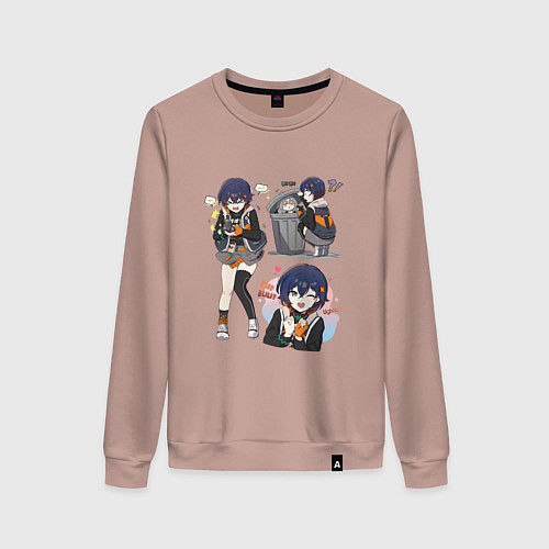 Женский свитшот Такая разная Ellen Joe - Zenless zone / Пыльно-розовый – фото 1