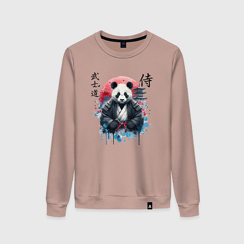 Женский свитшот Panda - bushido samurai code / Пыльно-розовый – фото 1