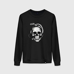 Женский свитшот Череп со змеёй