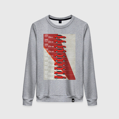 Женский свитшот Mitsubishi Lancer Evolution / Меланж – фото 1