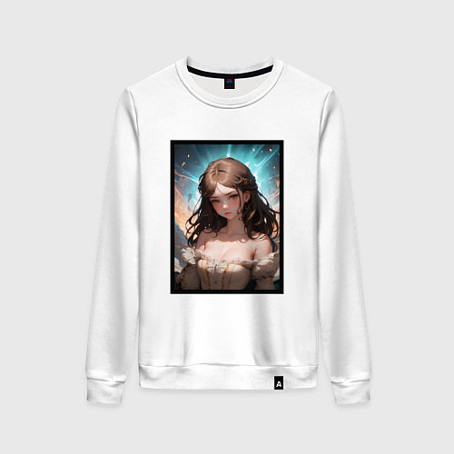 Женский свитшот Элегантная аниме девушка / Белый – фото 1