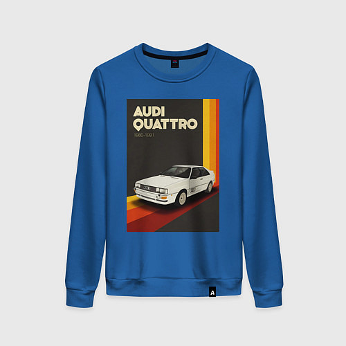 Женский свитшот Audi Quattro автомобиль / Синий – фото 1