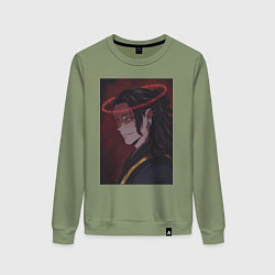 Свитшот хлопковый женский Сугуру Гэто нимб, цвет: авокадо