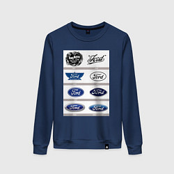 Свитшот хлопковый женский Ford логотип, цвет: тёмно-синий