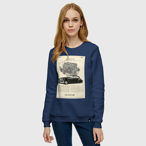 Женский свитшот Jaguar авто / Тёмно-синий – фото 3
