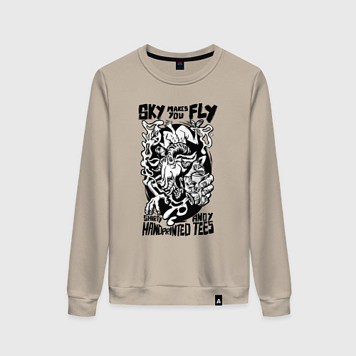 Женский свитшот Небо зовёт летать / Миндальный – фото 1