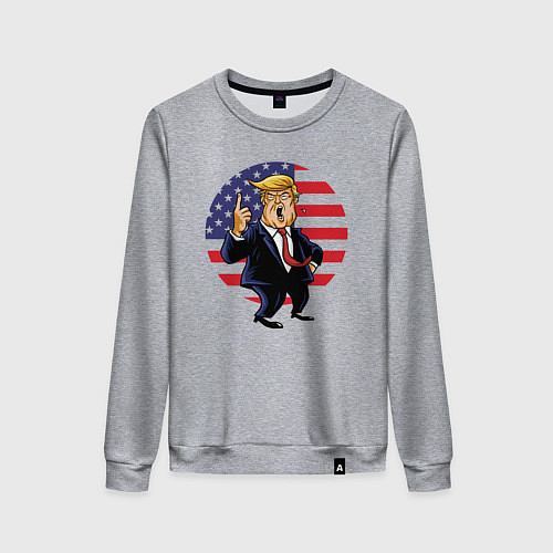 Женский свитшот USA - Trump / Меланж – фото 1