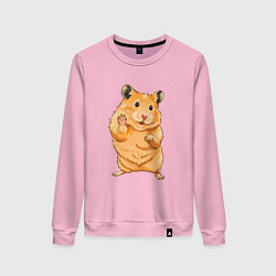 Женский свитшот Милый хомяк машет лапкой