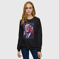 Свитшот хлопковый женский Дональд Трамп, цвет: черный — фото 2