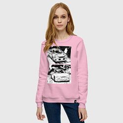 Свитшот хлопковый женский Nissan silvia subaru forester, цвет: светло-розовый — фото 2