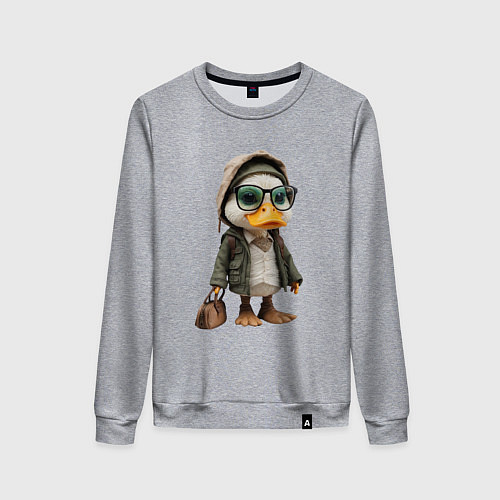 Женский свитшот Утка с сумкой / Меланж – фото 1
