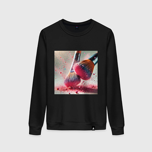 Женский свитшот Розовый макияжный вихрь / Черный – фото 1