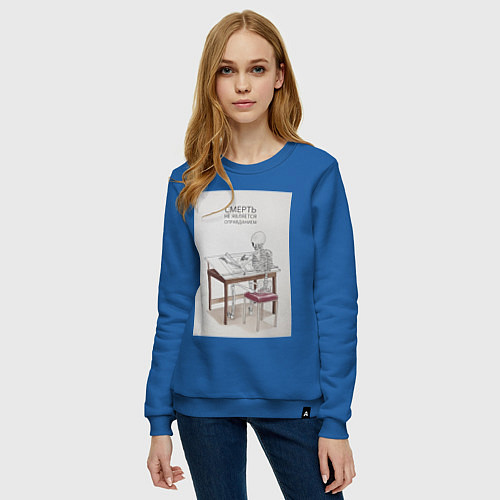 Женский свитшот Дизайнер скелет / Синий – фото 3