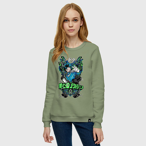 Женский свитшот Моя геройская академия главный герой Деку / Авокадо – фото 3