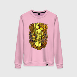 Свитшот хлопковый женский Зарытое сокровище, цвет: светло-розовый