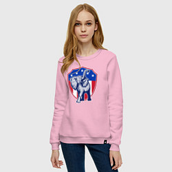 Свитшот хлопковый женский Elephant USA, цвет: светло-розовый — фото 2