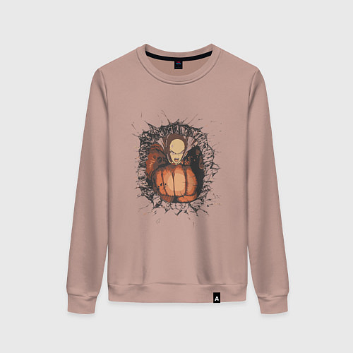 Женский свитшот Ванпанчмен герой / Пыльно-розовый – фото 1