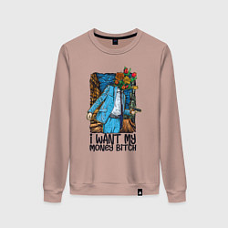 Женский свитшот Отдай мне деньги сучка - букет