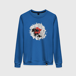 Женский свитшот Большой красный цветок в китайском стиле