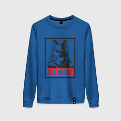 Свитшот хлопковый женский Моя геройская академия All Might, цвет: синий