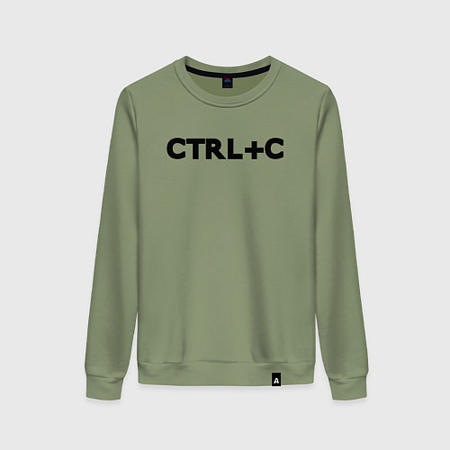 Женский свитшот Иностранная надпись cntrl c / Авокадо – фото 1