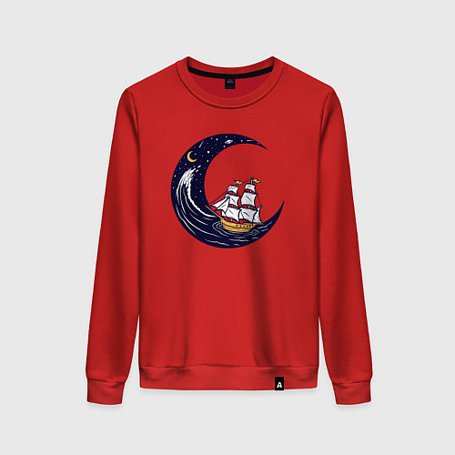 Женский свитшот Парусник и космос / Красный – фото 1
