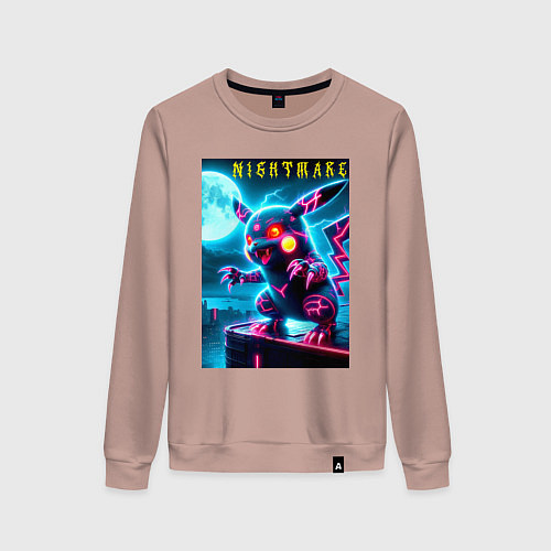Женский свитшот Pikachu - nightmare / Пыльно-розовый – фото 1