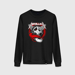 Свитшот хлопковый женский Metallica the god, цвет: черный