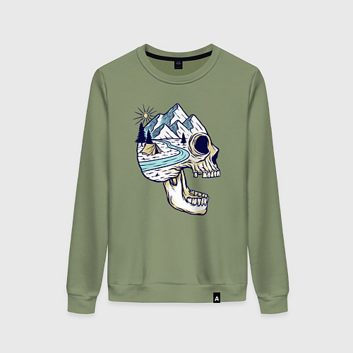 Женский свитшот Черепок и природа / Авокадо – фото 1