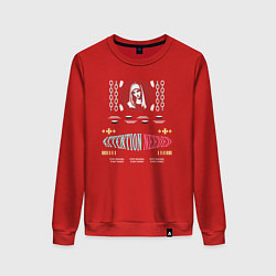 Свитшот хлопковый женский Attention Needed Streetwear, цвет: красный