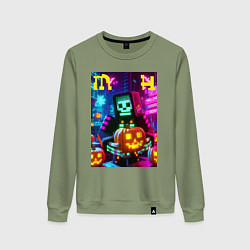 Женский свитшот Minecraft and halloween collaboration - ai art