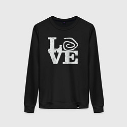 Свитшот хлопковый женский True detective love, цвет: черный