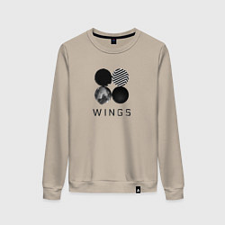 Свитшот хлопковый женский BTS Wings, цвет: миндальный