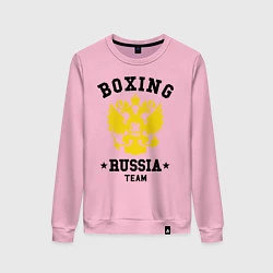 Свитшот хлопковый женский Boxing Russia Team, цвет: светло-розовый