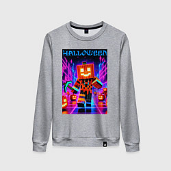 Свитшот хлопковый женский Halloween is coming - neon glow collaboration, цвет: меланж